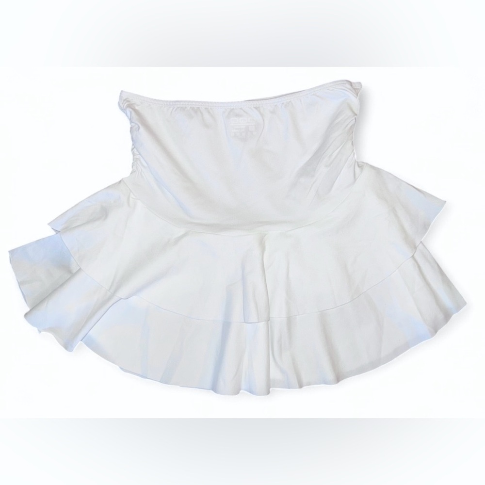 OQQ White High Waisted Ruffle Tennis Skort M NWOT Golf Athleisure Pickleball